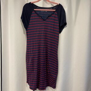 Eddie Bauer Navy and Red Outdoor Top